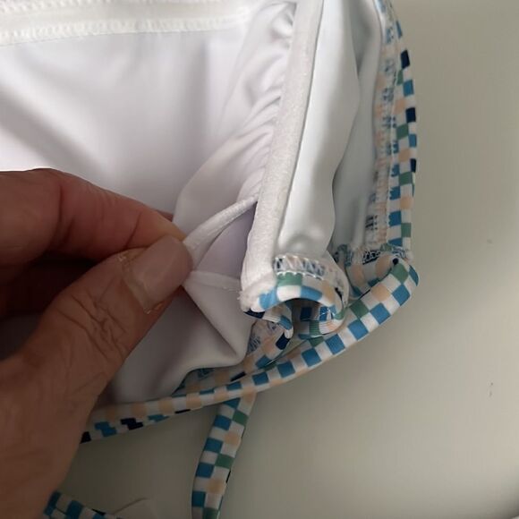 Minkpink Zephyr Blue Multi Bandeau Halter Bikini  Size Large NWT - Picture 7 of 10